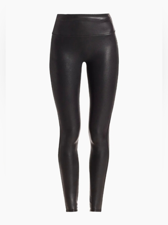SPANX Pants - SPANX Faux Leather Leggings Black, Womens Medium Stretch